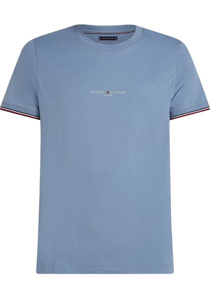 Erkek Tommy Logo Tipped T-Shirt - Açık Mavi