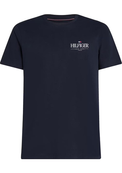 Erkek Hilfiger Stack Logolu T-Shirt - Lacivert