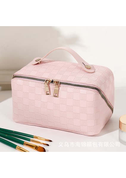 Yeni Şahmat Tahtası Desenli Beyaz Büyük Kapasiteli Su Geçirmez Kozmetik Çantası (Yurt Dışından) indirimleri