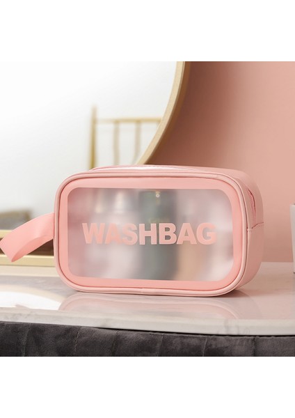 Yeni Şeffaf Kozmetik Çantası Altı Parça Seti Pembe (Yurt Dışından) fırsatları