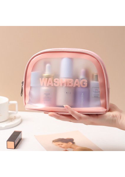 Yeni Şeffaf Kozmetik Çantası Altı Parça Seti Pembe (Yurt Dışından) indirimleri