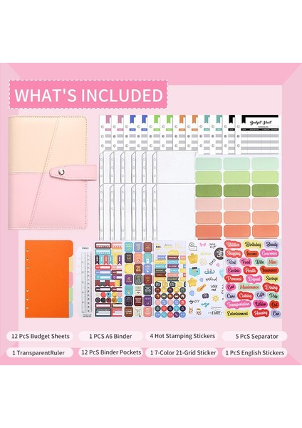 A6 YMX-012 Pu Deri Bütçeli Bağlayıcı Defter Macaron Rengi (Haki+Pembe) (Yurt Dışından)