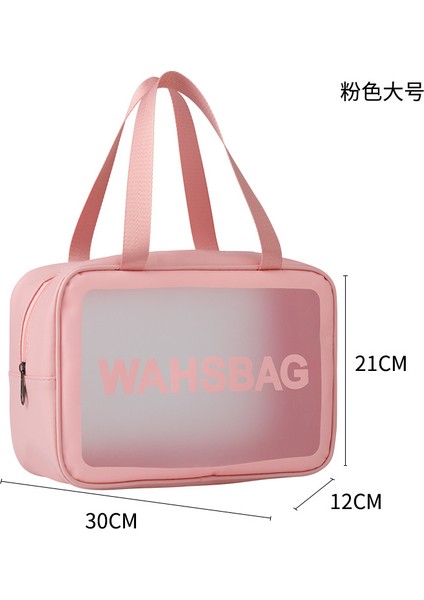 Suya Dalı Pembe Kozmetik Çantası Büyük Kapasiteli (Yurt Dışından)