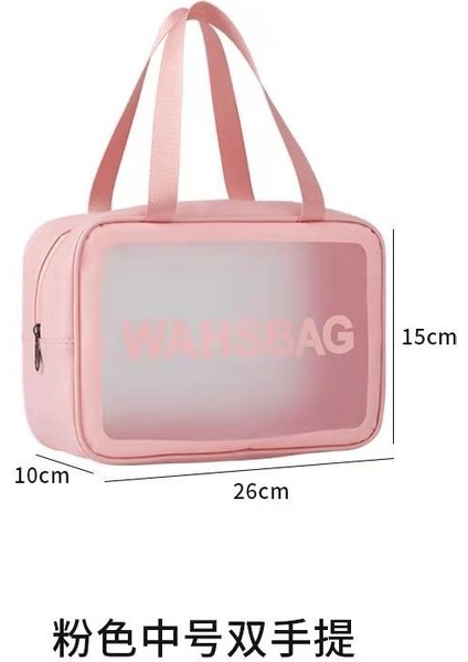 Suya Dalı Kozmetik Çantası Pembe Büyük Kapasiteli (Yurt Dışından)