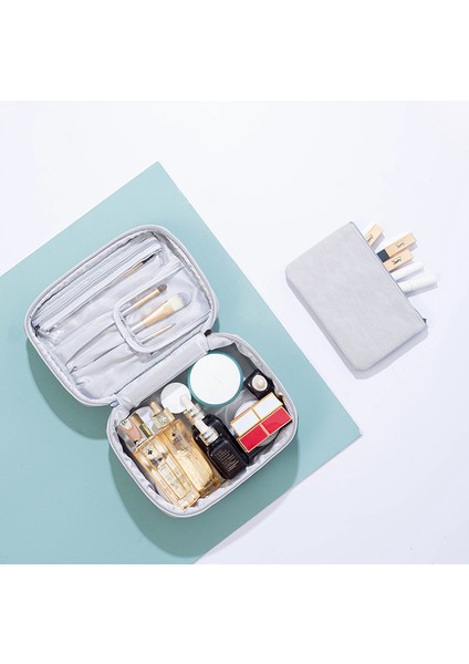 Midu Kozmetik Çantası Toplu Alım Büyük Kapasiteli Gri 22.5*15*12CM (Yurt Dışından) fiyatları