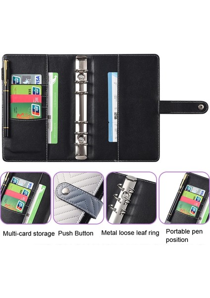 A6 Pu Macaron Defter Bütçe Defteri Degrade Siyah (Yurt Dışından)