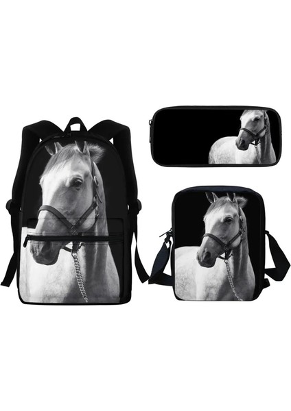 Çocuk Okul Çantası 3D Serin Wild Horse Baskı Sırt Çantası Erkek ve Kızlar Birinci Basamak Öğrencileri Messenger Çantası Küçük Kalem Kılıfı Newcolor: KBB2257Z58EK (Yurt Dışından)
