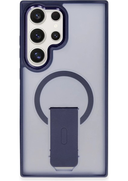 Samsung Galaxy S24 Ultra Tork Magsafe Standlı Kapak - Lacivert Svlrs