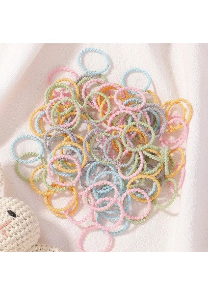 100PCS 2cm Renkli Kauçuk Bant Saçlara Zarar Vermez Küçük Başparmak Yüzüğü Yüksek Elastik Iplik Yürümeye Başlayan Çocuk Scrunchies Setcolor: JIT0013-5 (Yurt Dışından)