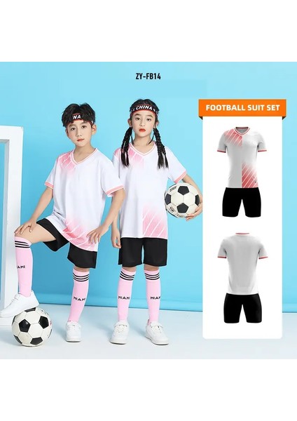 Çocuk Takımı Eğitim Üniformaları Çocuk Basketbol Forması Hızlı Kuruyan Moda Konforlu Erkek Kız Gömlek Sports Giyim Takip Renk: FB14-BEYAZ/ÇOCUK Beden: Boyut 16 (90-100CM) (Yurt Dışından)