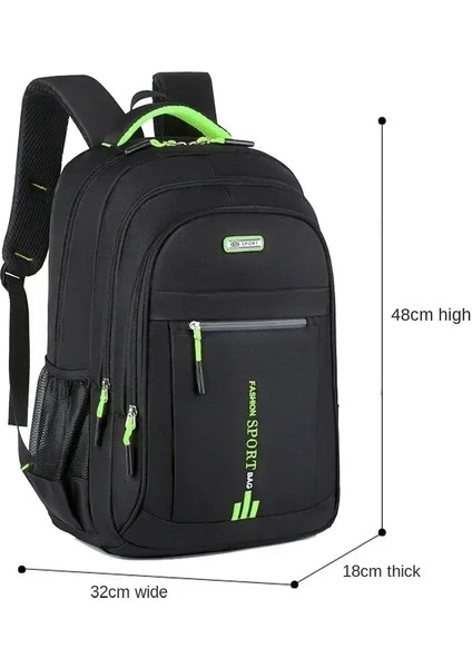 Oxford Erkekler Sırt Çantaları Su Geçirmez Sırplı Işletme Bilgisayar Çantası Sıradan Seyahat Sırt Çantası Kıdemli Lise Öğrenci Schoolbagcolor: Black-A (Yurt Dışından)