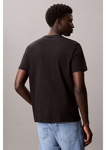 Erkek 30S Outline Kısa Kollu Logo Baskılı T-Shirt - Siyah fiyatları