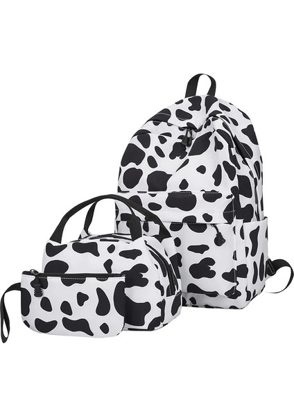 Kişiselleştirilmiş Harajuku Backpack Ins Inek Desen Sevimli Kız Okul Çantası Çocuklar Sırt Çantası Öğle Yemeği Çanta Kılıfı Çocuklar Için Set Öğrencileri (Yurt Dışından)