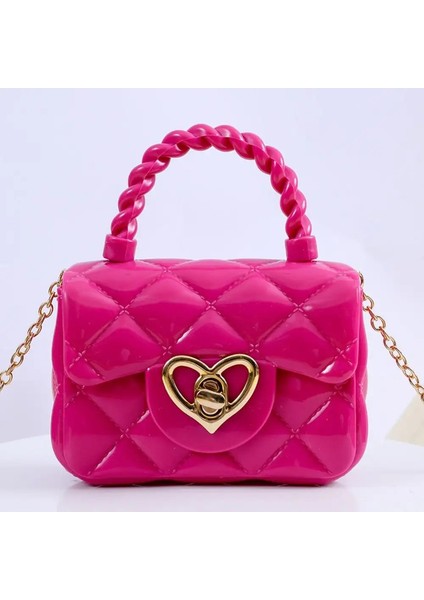 Yeni Kalp Deseni Mini Omuz Çantaları Pu Küçük Satchel Kadın Kızlar Para Cüzdanları Çanta Dalı Çantalar Sokak Giyim Aksesuar Renk: Gül Kırmızı (Yurt Dışından)