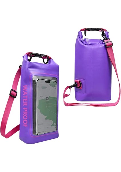 2l Yüzme Su Geçirmez Pvc Çanta, Dalış Rafting Yüzen Omuz Açık Plaj Spor Çantaları Kayak Seyahat Havuzu Sörf Renk: 2l Mor Çanta (Yurt Dışından)