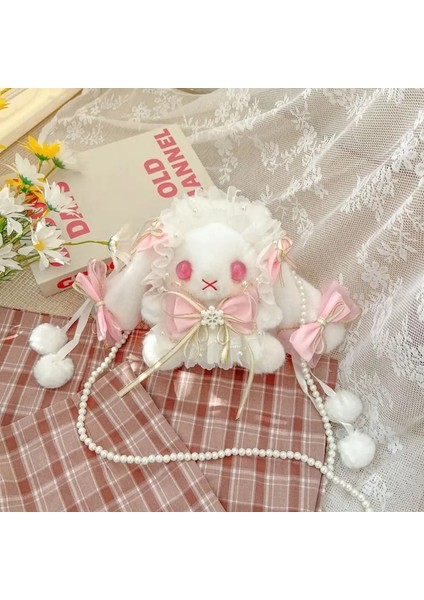 Y2K Kore Kawaii Kedi Lolita Çanta Sevimli Pu Omuz Çantası Kızlar Şeffaf Cep Harajuku Crossbody Bag Kadın Moda Sırt Çantaları Renk: B-Pink (Yurt Dışından)