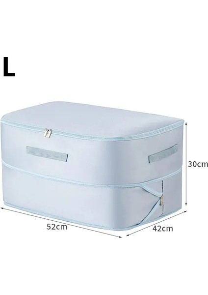 Sıkıştırma Toz Geçirmez Organizatör Depolama Çantası Büyük Kapasite Nem Korumalı Giysiler Yorgan Hareketli Torba Kendi Sıkıştırma Organizatör Boyutu: L/renk: 1pc Blue-L (Yurt Dışından)