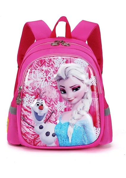 Anaokulu Okul Çantası Karikatür Elsa Omuz Bag Kız Erkek Çanta Bebek Çocuklar Sırt Çantası Çocuk Dondurulmuş Okul Çantası Sırt Çantası Renk: Kırmızı (Yurt Dışından)