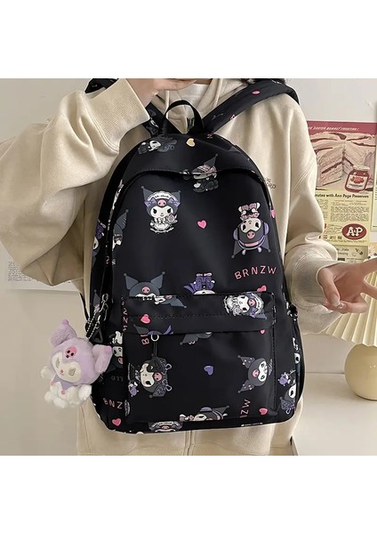 2024 Sanrio Sevimli Kuromi Melody Cinnamoroll Büyük Kapasiteli Sırt Çantası Erkek Kızlar Karikatür Hello Kitty Kawaii Canvas Schoolbagcolor: C28-12-43CM (Yurt Dışından)