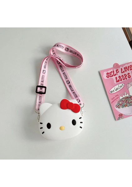 Sanrio Hello Kitty Silikon Çanta Kızlar Karikatür Cep Telefonu Çantası Mini Omuz Messenger Omuz Çantası Çocuk Para Çantası Renk: Küçük Beyaz (Yurt Dışından)