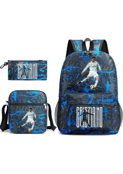 3pcs Basit Hafif Sırt Çantaları Cr7 Sports Sıradan Seyahat Açık Sırt Çantaları Gençler Dizüstü Bilgisayar Mochilas Sac A Doskolor: Resim Renk (Yurt Dışından)