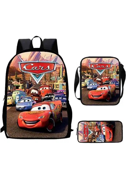 3pcs Set Disney Arabalar Okul Sırt Çantası Omuz Çantaları, Kalem Çantaları, Erkekler Için Karikatür Okul Çantaları, Çocuk Rengi Için En Iyi Hediye: 3PKCA003 (Yurt Dışından)