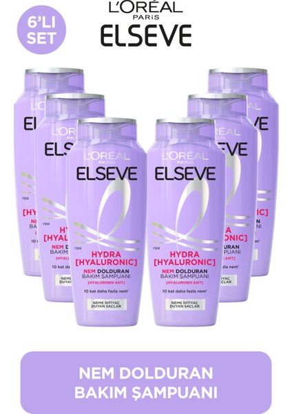 L'Oreal Paris 6'lı Elseve Hydra [Hyaluronic] Nem Dolduran Şampuan 300ml