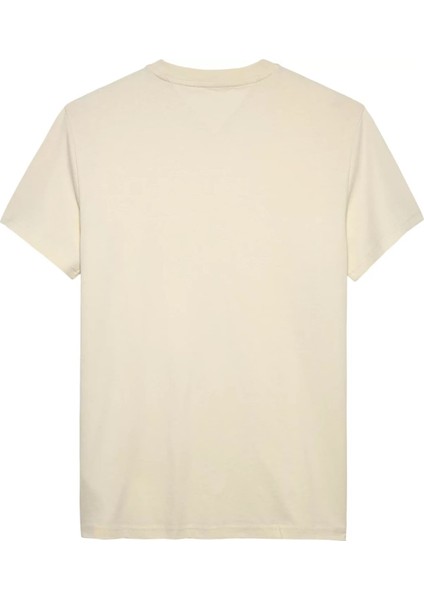 Erkek Slim Fit Minimal Logo T-Shirt - Bej fiyatları