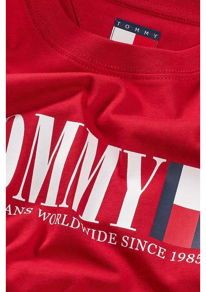 Erkek Tommy Dna Bayrak T-Shirt - Kırmızı modelleri