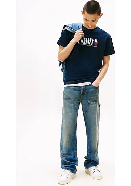 Erkek Tommy Dna Bayrak T-Shirt - Lacivert fiyatları