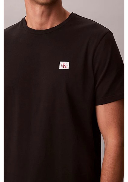 Erkek Ss BADGE30S Jersey Classic T-Shirt - Siyah indirimleri