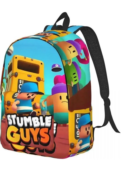Stumbleguys Komik Oyun Sırt Çantası Erkek Kız Çocukları Öğrenci Okulu Kitap Çantası Oyun Gündüz Anaokulu Birincil Çanta Sportscolor: 50X42CM (Yurt Dışından)