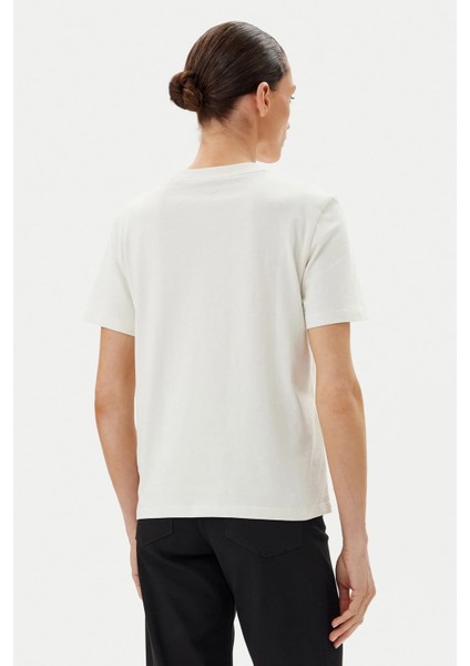 Kadın Ck Hero Classic Mono T-Shirt - Ekru modelleri