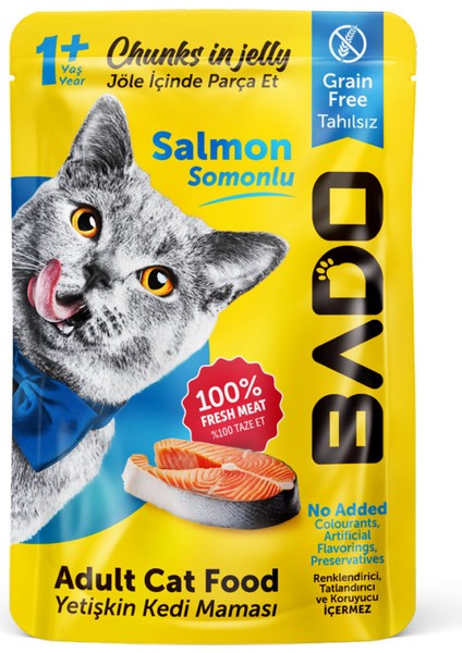 Yetişkin Yaş Kedi Maması Parça Somon Balıklı 85 Gram