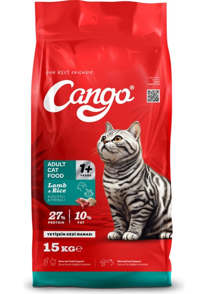 Kuzu Etli & Pirinçli Yetişkin Kedi Maması 15 kg