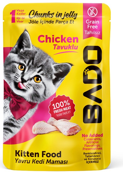Parça Tavuk Etli Yaş Yavru Kedi Maması