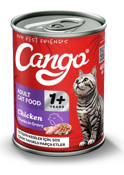 Cango Tavuklu Konserve Yaş Mama 415 GR -ADET-