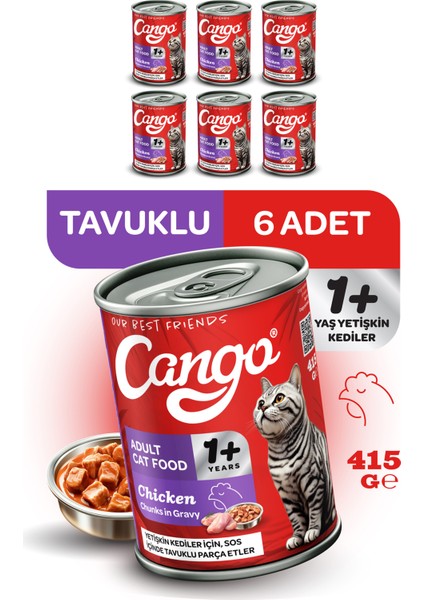 Cango Tavuklu Konserve Yaş Mama 415 GR -ADET-