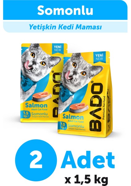 Yetişkin Kedi Maması Somonlu 1,5 kg x 2 Paket