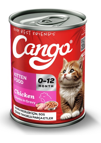 Yaş Yavru Kedi Maması Etli 415gr
