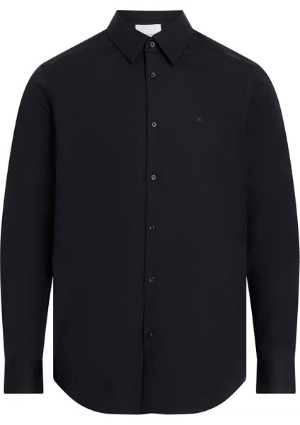 Erkek Uzun Kollu Slim Fit Gömlek - Siyah