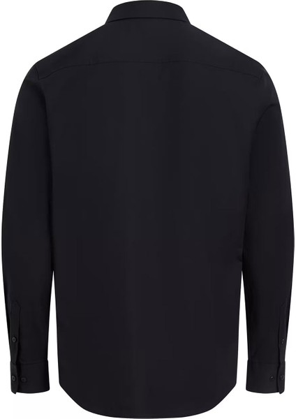 Erkek Uzun Kollu Slim Fit Gömlek - Siyah