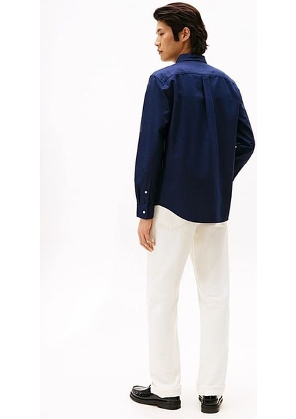 Erkek Düğmeli Yaka Oxford Gömlek – Lacivert modelleri