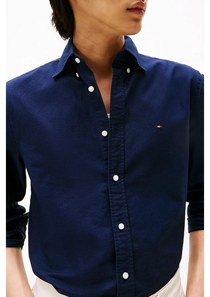 Erkek Düğmeli Yaka Oxford Gömlek – Lacivert fırsatları