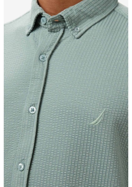 Erkek Classic Fit Gömlek - Yeşil