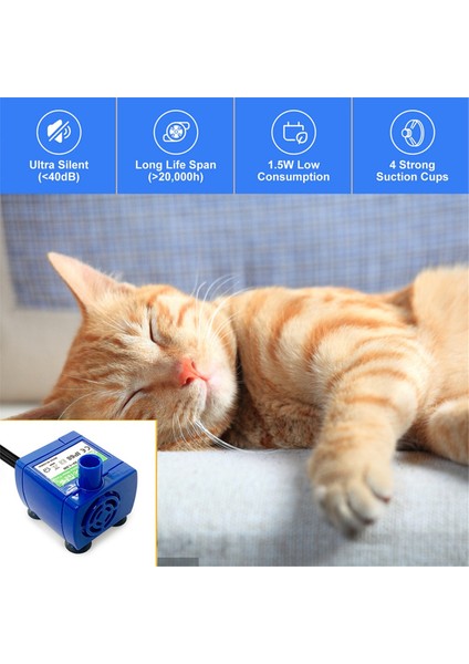 Su Pompası LED Işık Evcil Hayvan Çeşmesi Motoru, Içme Dağıtıcısı Için Kısa Süre ve Elektrik Kesintisi Uyarısı (Yurt Dışından) fiyatları