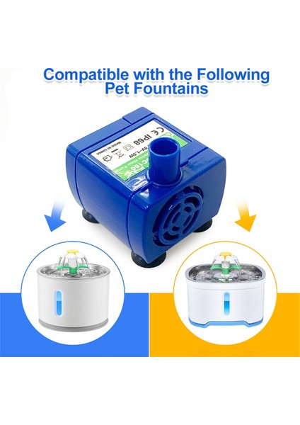 Su Pompası LED Işık Evcil Hayvan Çeşmesi Motoru, Içme Dağıtıcısı Için Kısa Süre ve Elektrik Kesintisi Uyarısı (Yurt Dışından) modelleri