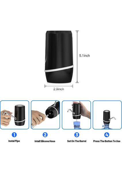Paket 5 Galon Elektrikli Taşınabilir Su Sebili, Evrensel USB Şarjlı Şişe Pompası, 3-5 Sürahi Sebili (Yurt Dışından) fiyatları