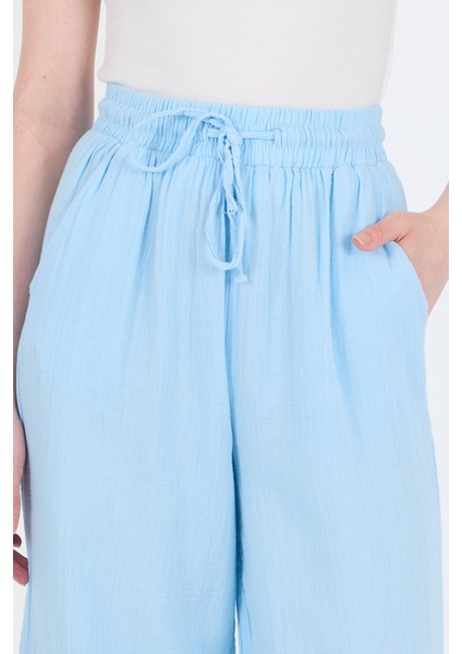 Bebe Mavi %100 Pamuk Müslin Palazzo/bol Paça Pantolon 8056A fırsatları