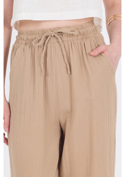 Vizon %100 Pamuk Müslin Palazzo/bol Paça Pantolon 8056A fırsatları